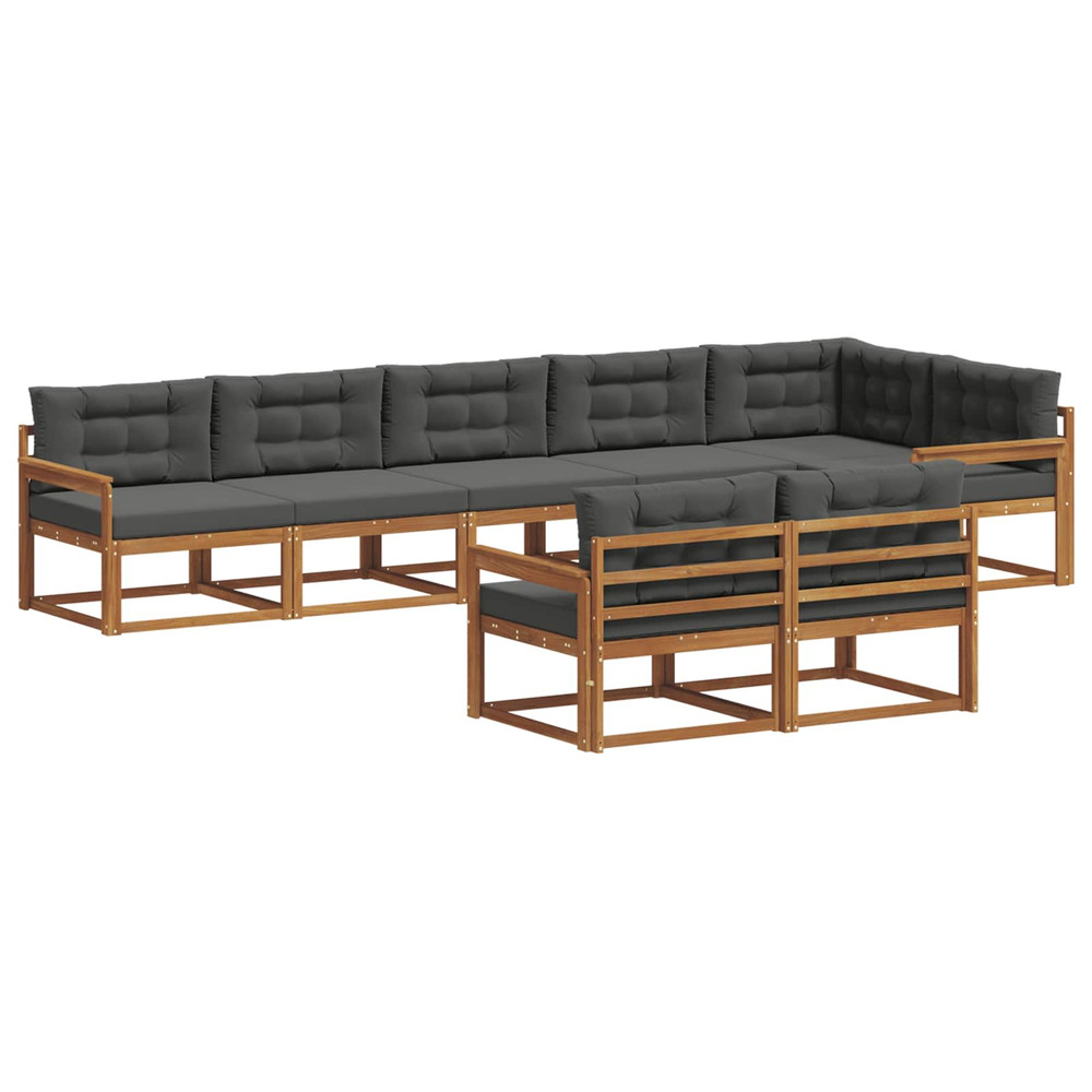 Ensemble de canapés d'extérieur 8 pcs naturel et anthracite