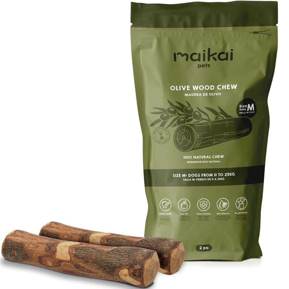 Bois d’olivier pour chien (taille m x 2pcs) – bâton de mastication 100% naturel
