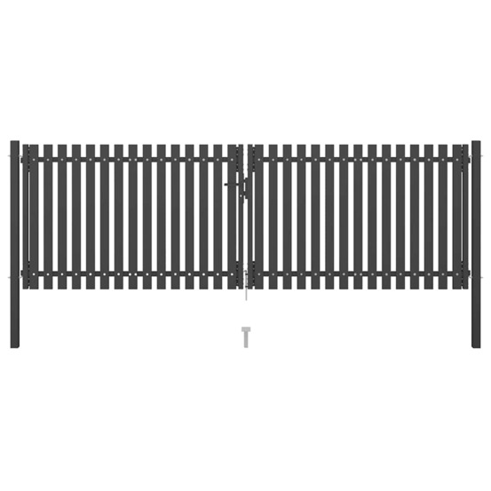 Portail de jardin en acier 400x100 cm anthracite