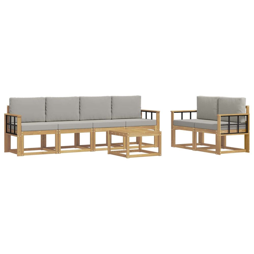 Ensemble de canapés d'extérieur 7 pc blanc et gris clair