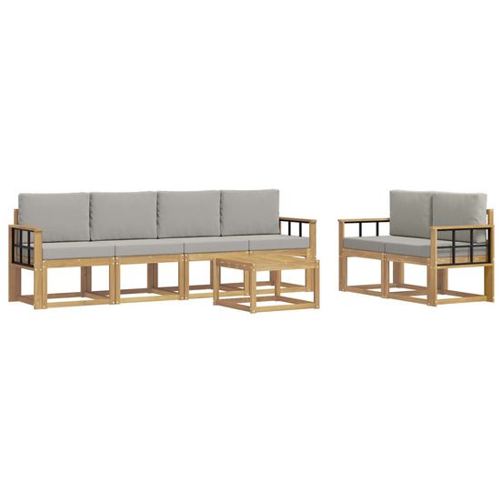 Ensemble de canapés d'extérieur 7 pc blanc et gris clair