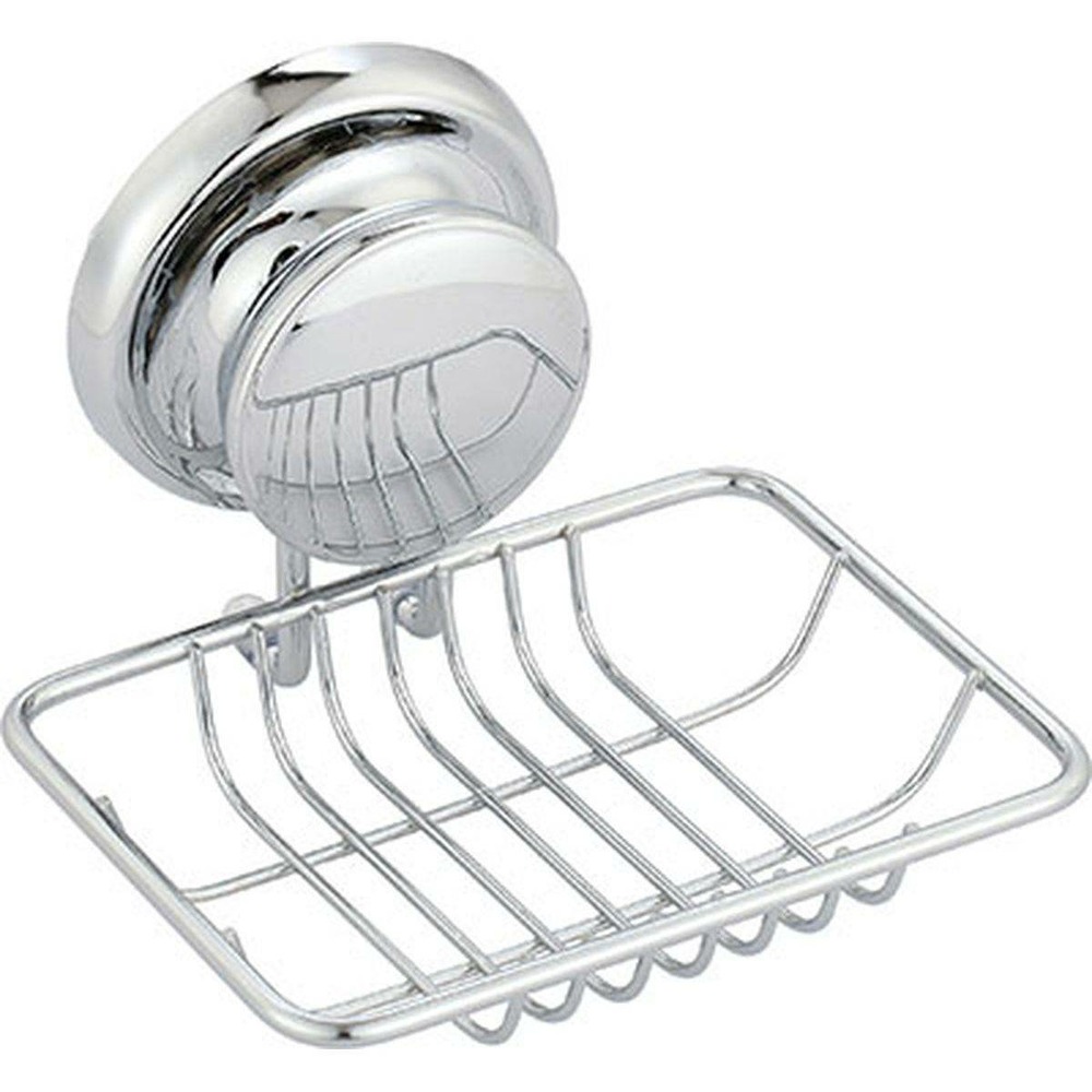 Porte savon metal sur ventouse - chrome
