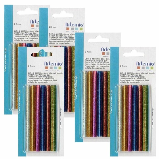 30 recharges pistolet à colle 7 mm - paillettes