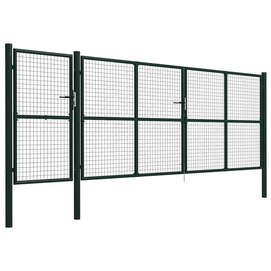 Portail de jardin en acier vert 500 x 150 cm