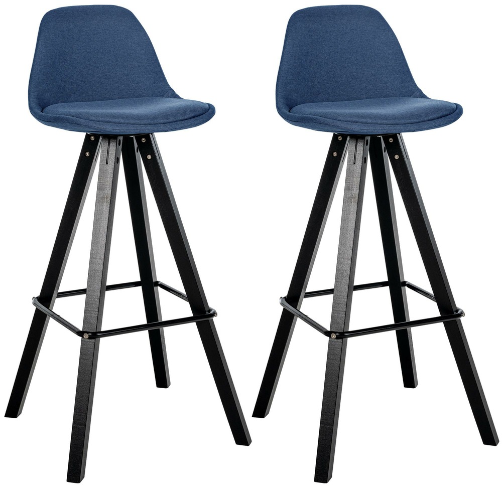 Lot de 2 tabourets de bar corbin tissu carré
