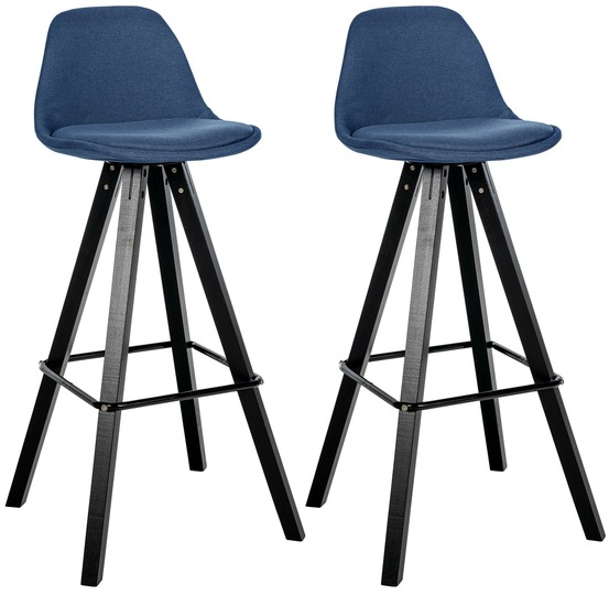 Lot de 2 tabourets de bar corbin tissu carré