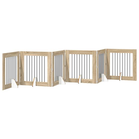 Porte de chien pliable avec supports 6 pc chêne sonoma 482 cm