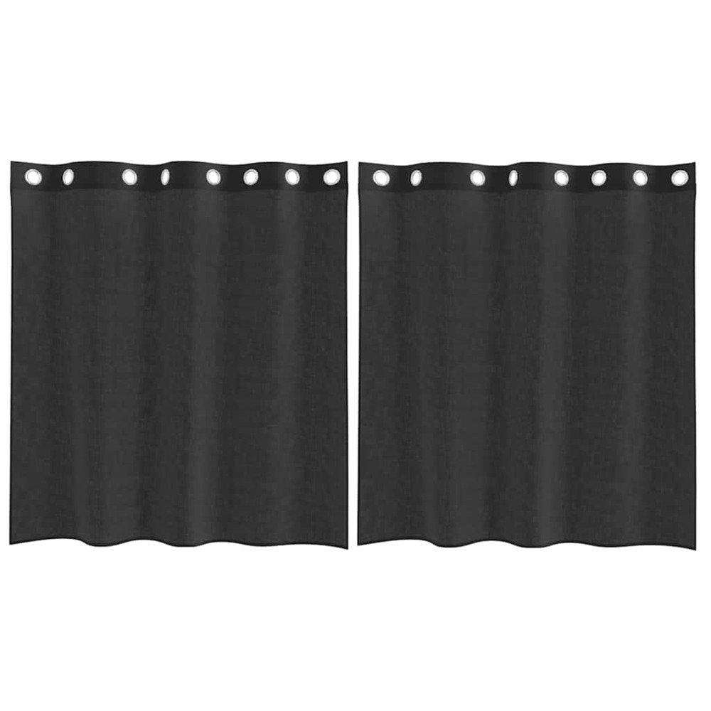 Rideaux en voile avec œillets 2 pcs noir 140x140 cm