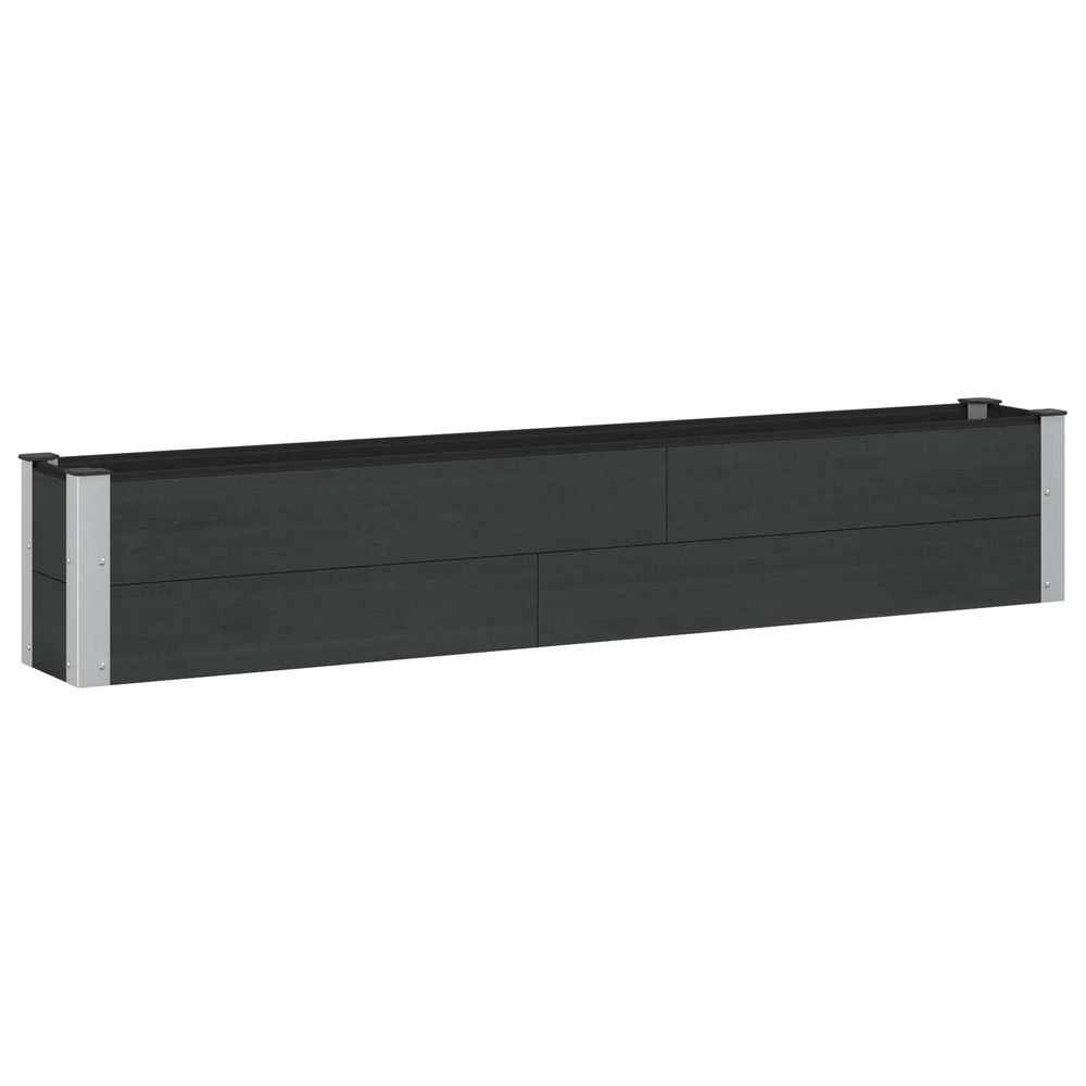 Jardinière surélevée noir 200 x 30 x 36 cm wpc et aluminium