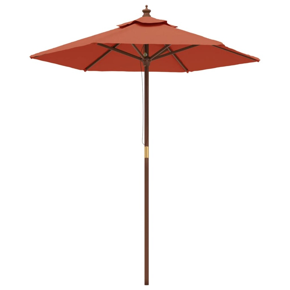 Parasol de jardin avec mât en bois terre cuite 196 x 231 cm