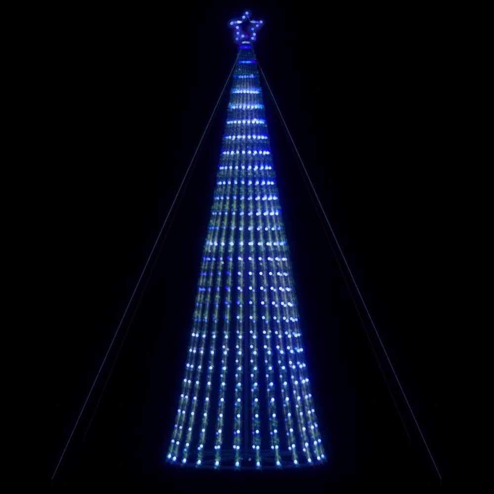 Grand sapin de noël lumineux led 8 modes jardin bleu 403 cm