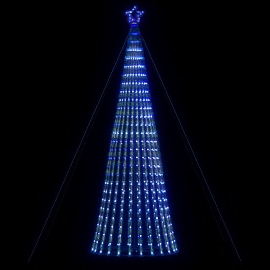 Grand sapin de noël lumineux led 8 modes jardin bleu 403 cm