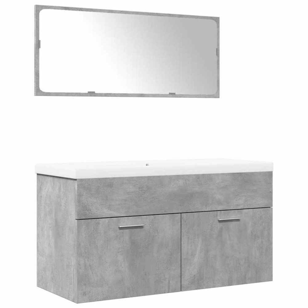 Ensemble de meubles de salle de bain 3 pcs gris béton