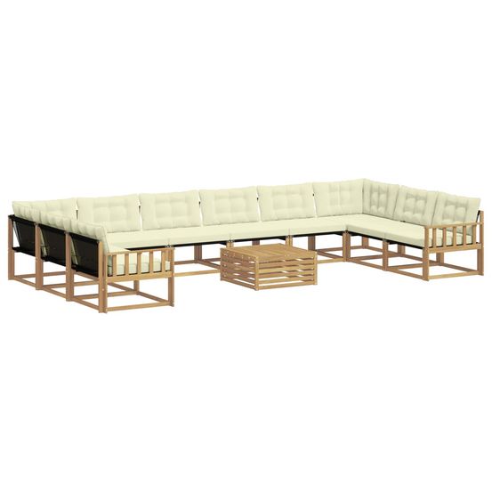 Ensemble de canapés d'extérieur 11 pc blanc et crème