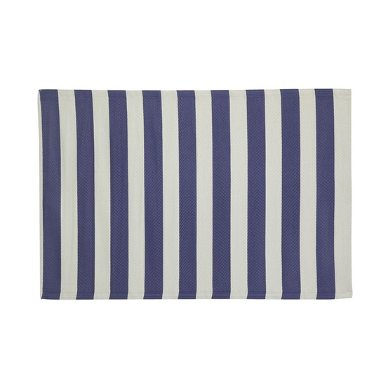 Tapis d'extérieur en polypropylène 120 x 180 cm rayures - bleu