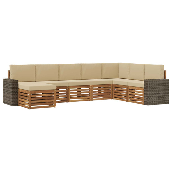Ensemble de canapés d'extérieur 8 pcs naturel et beige