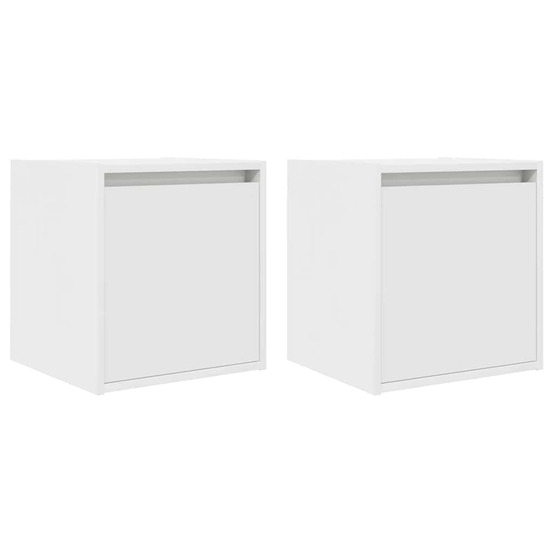 Tables de chevet murales 2 pcs blanc 38x34x40 cm