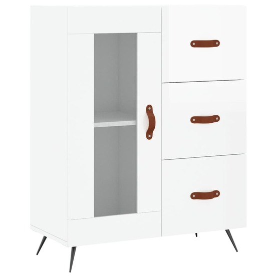 Buffet bahut commode armoire meuble de rangement organisateur cuisine salle de séjour salon brillant 69,5 x 34 x 90 cm bois d