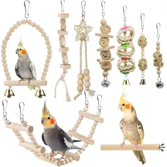 Jouets et accessoires pour cage d'oiseaux