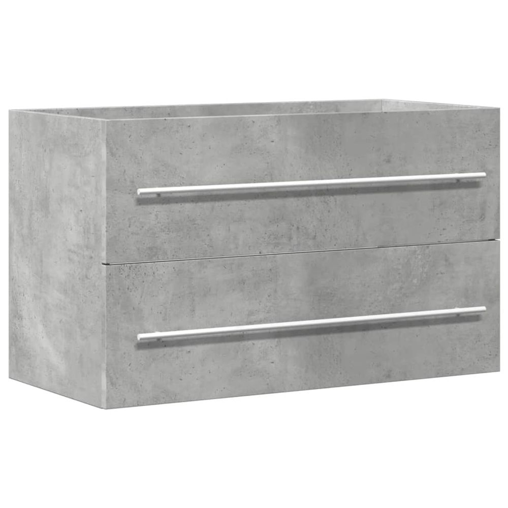Armoire de lavabo gris béton 80x38,5x48 cm bois ingénierie