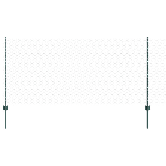 Set de clôture de jardin hexagonale set de 2 vert métal 25 x 1 m