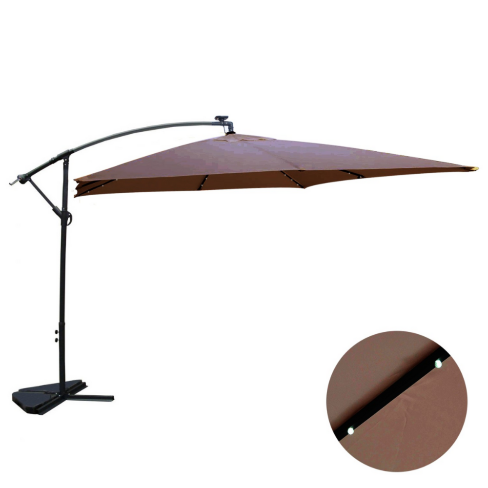 Solenzara bulle chocolat : parasol led déporté 3x3m solenzara