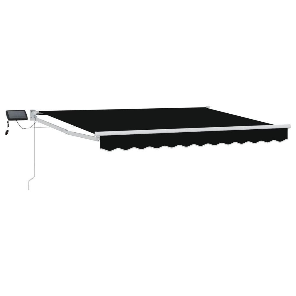 Store rétractable manuel avec leds noir et blanc 3,5 x 2,5 m
