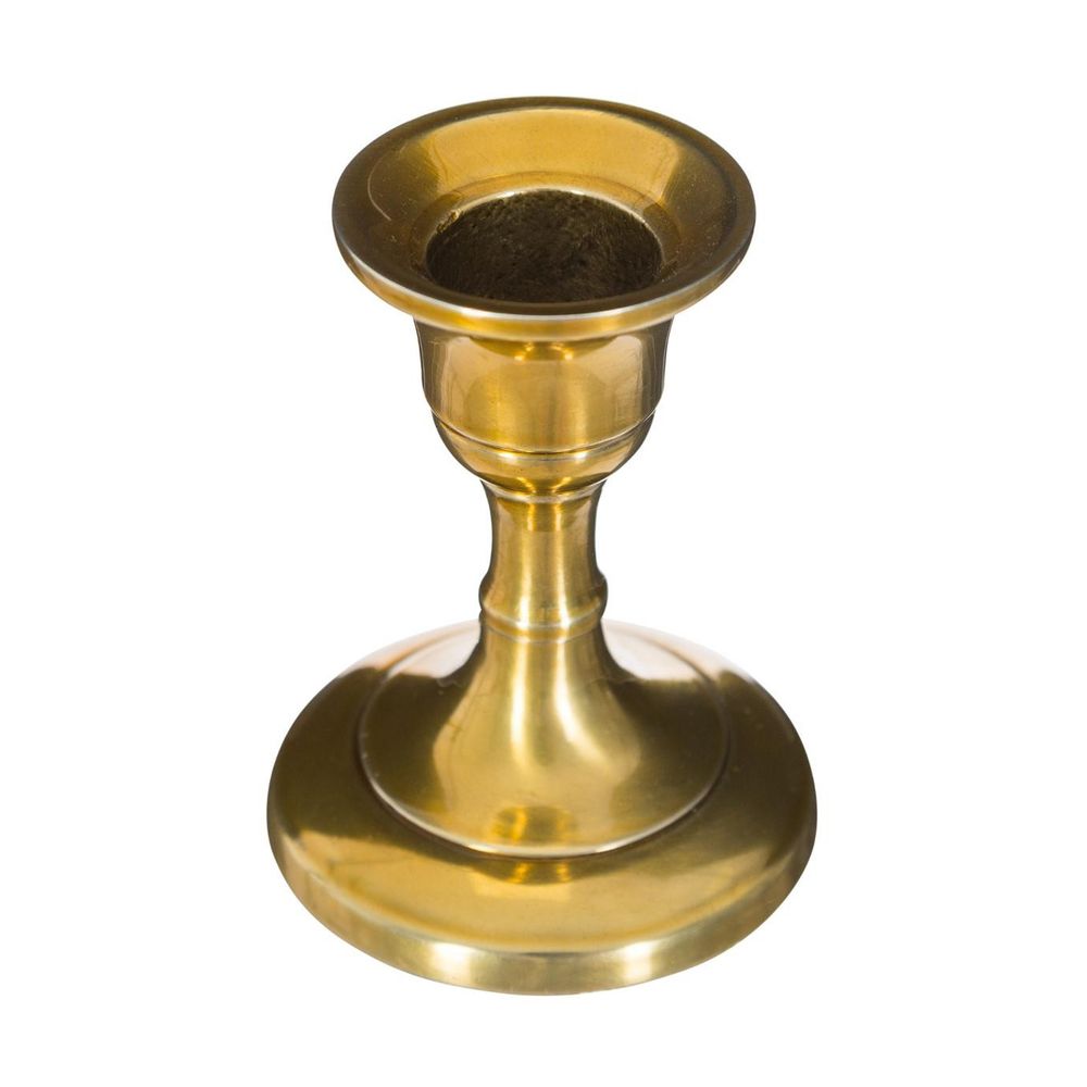 Bougeoir chandelier en métal doré h 7,5 cm