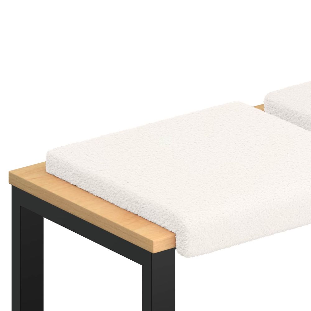 Coussin de banc 2 pc tissu sherpa crème profondeur 35 cm