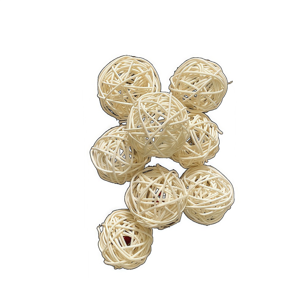 Jouets pour chats boule en rotin cloche sonore balle d'amusement pour chats(deux boules à clochettes)