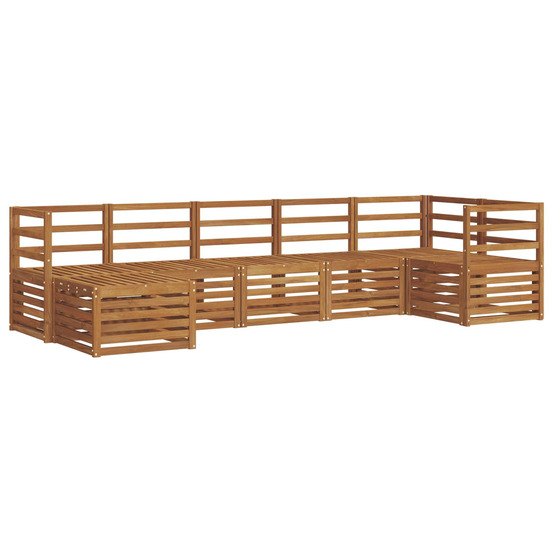 Ensembles de canapés 7 pcs naturel bois d'acacia massif
