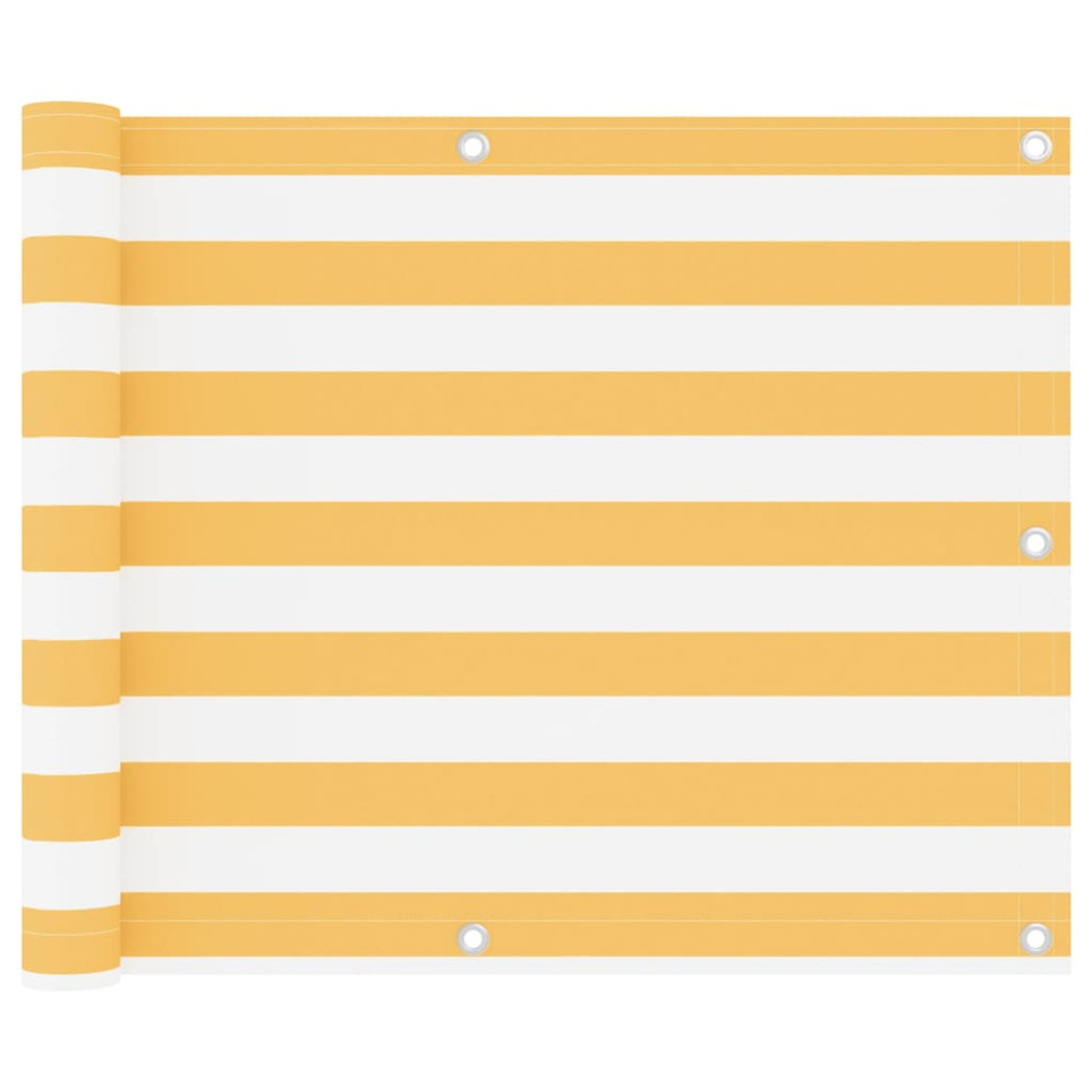 Écran de balcon blanc et jaune 75x300 cm tissu oxford