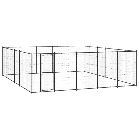 Chenil extérieur cage enclos parc animaux chien d'extérieur pour chiens acier 36,3 m²
