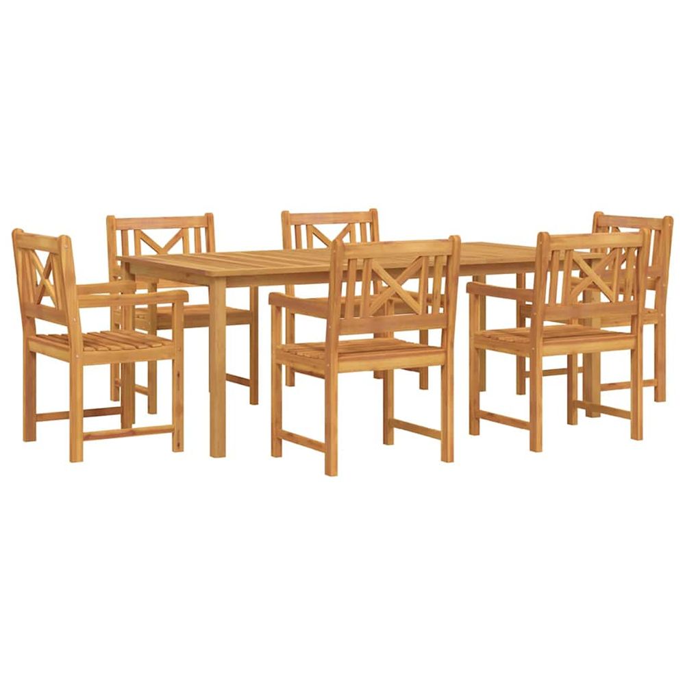 Ensemble de salle à manger pour jardin 7 pc marron