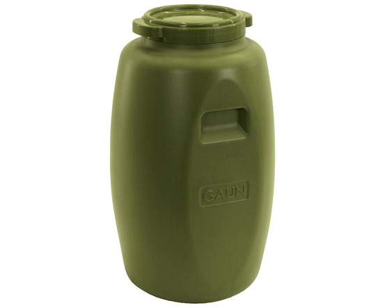 Bidon de stockage alimentaire plastique étanche 60 litres kaki