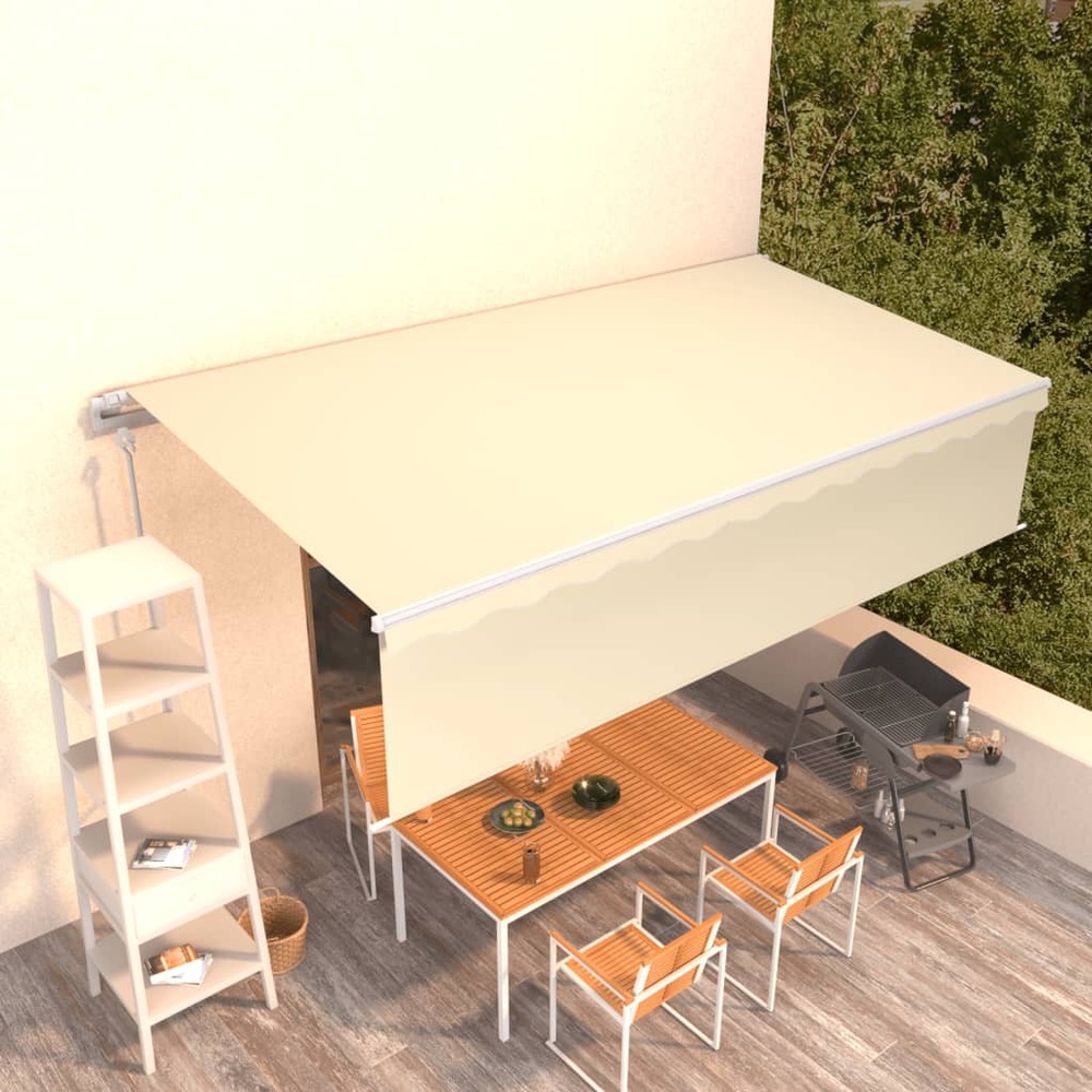 Auvent automatique rétractable avec store 6x3 m crème