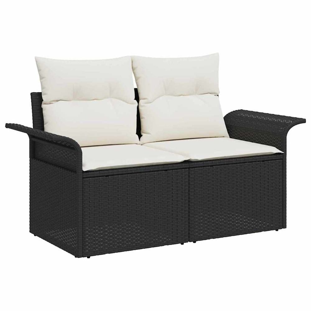 Ensemble de canapé de jardin 5 pc noir poly rotin