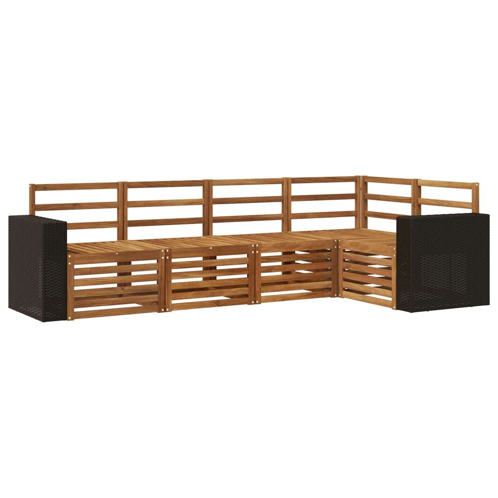 Ensemble de canapés d'extérieur 5 pc naturel polyester