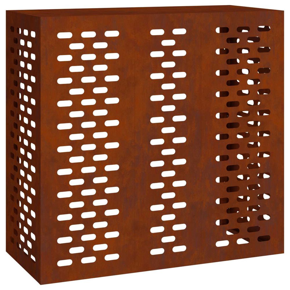 Housse de climatiseur rouillé 110 x 50 x 105 cm acier patiné