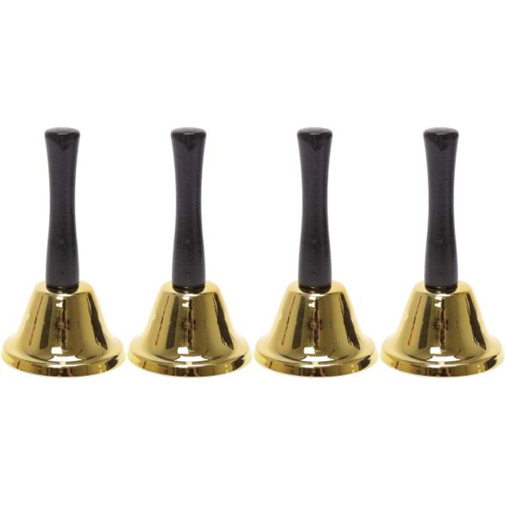 Clochette classique or 6.5 x 12 cm (lot de 4)