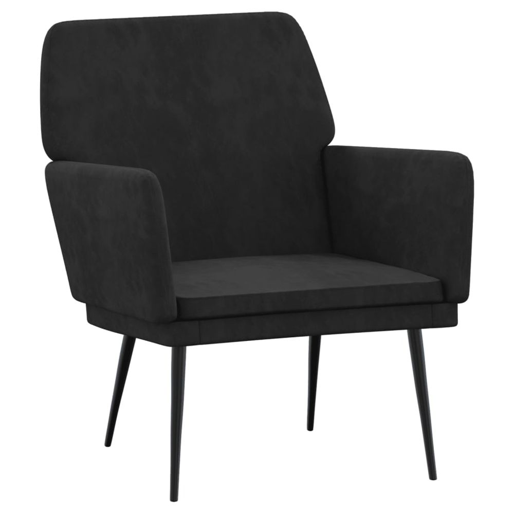 Fauteuil noir 62x79x79 cm velours