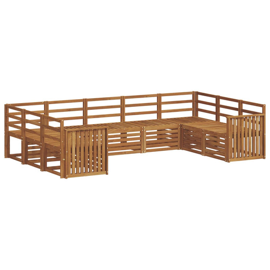 Ensemble de canapé d'angle 9 pcs naturel