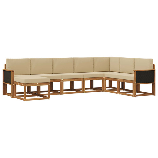 Ensemble de canapés d'extérieur 8 pcs naturel et beige