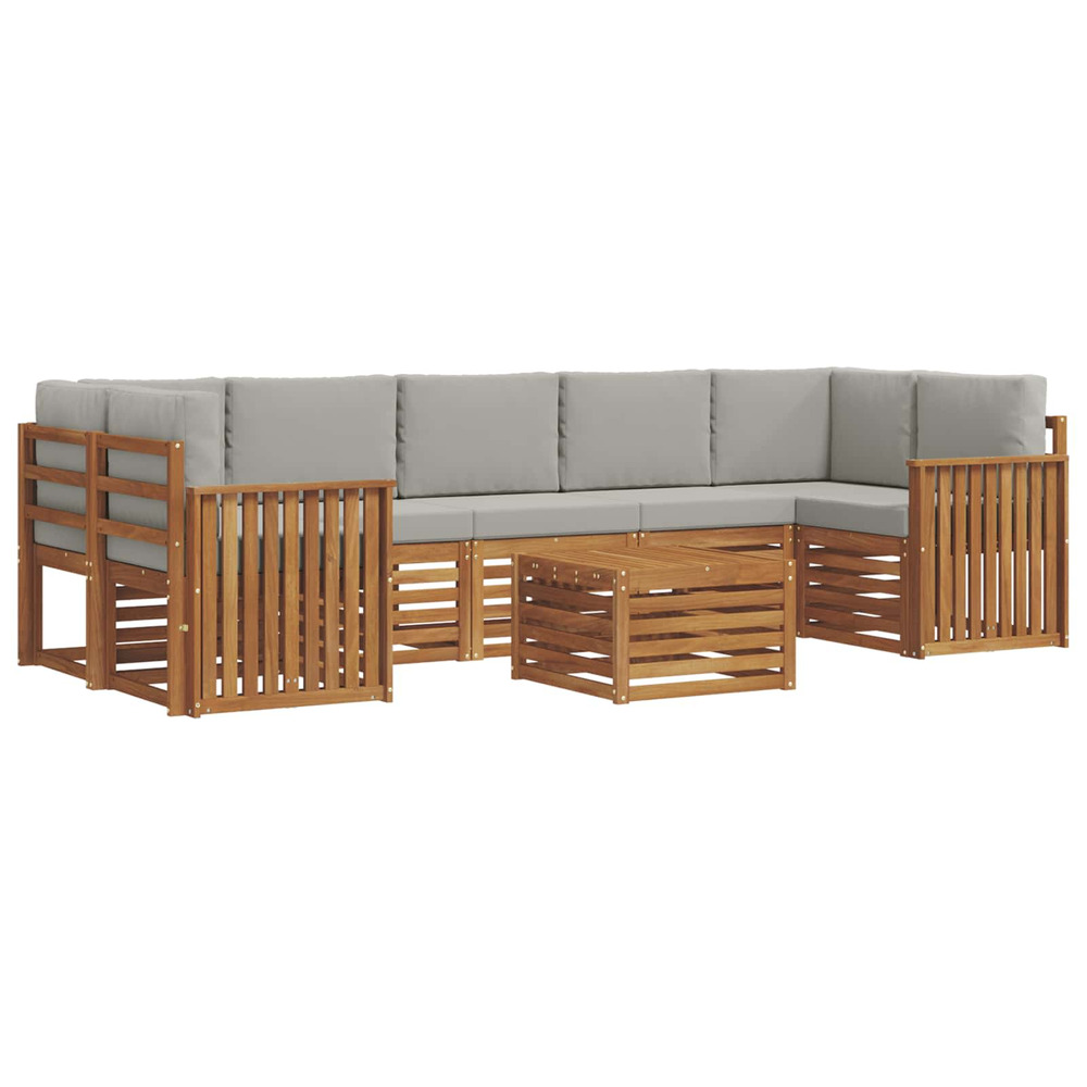 Ensembles de canapés avec coussin 8 pcs gris naturel et clair