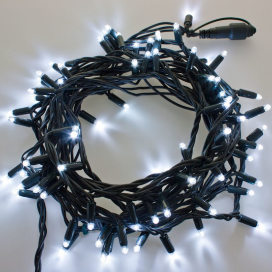 Guirlande lumineuse extensible 10m 96 led blanc froid 8 modes d'animations 24v lotti