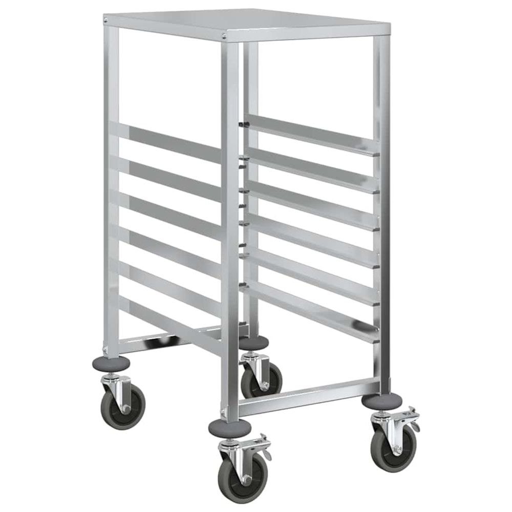 Chariot à plateaux 6 bacs gn 39x55x87 cm acier inoxydable