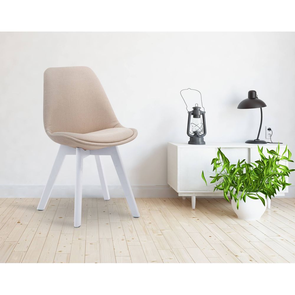 Chaise visiteur borneo v2 tissu blanc