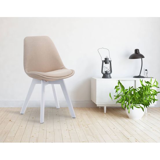 Chaise visiteur borneo v2 tissu blanc