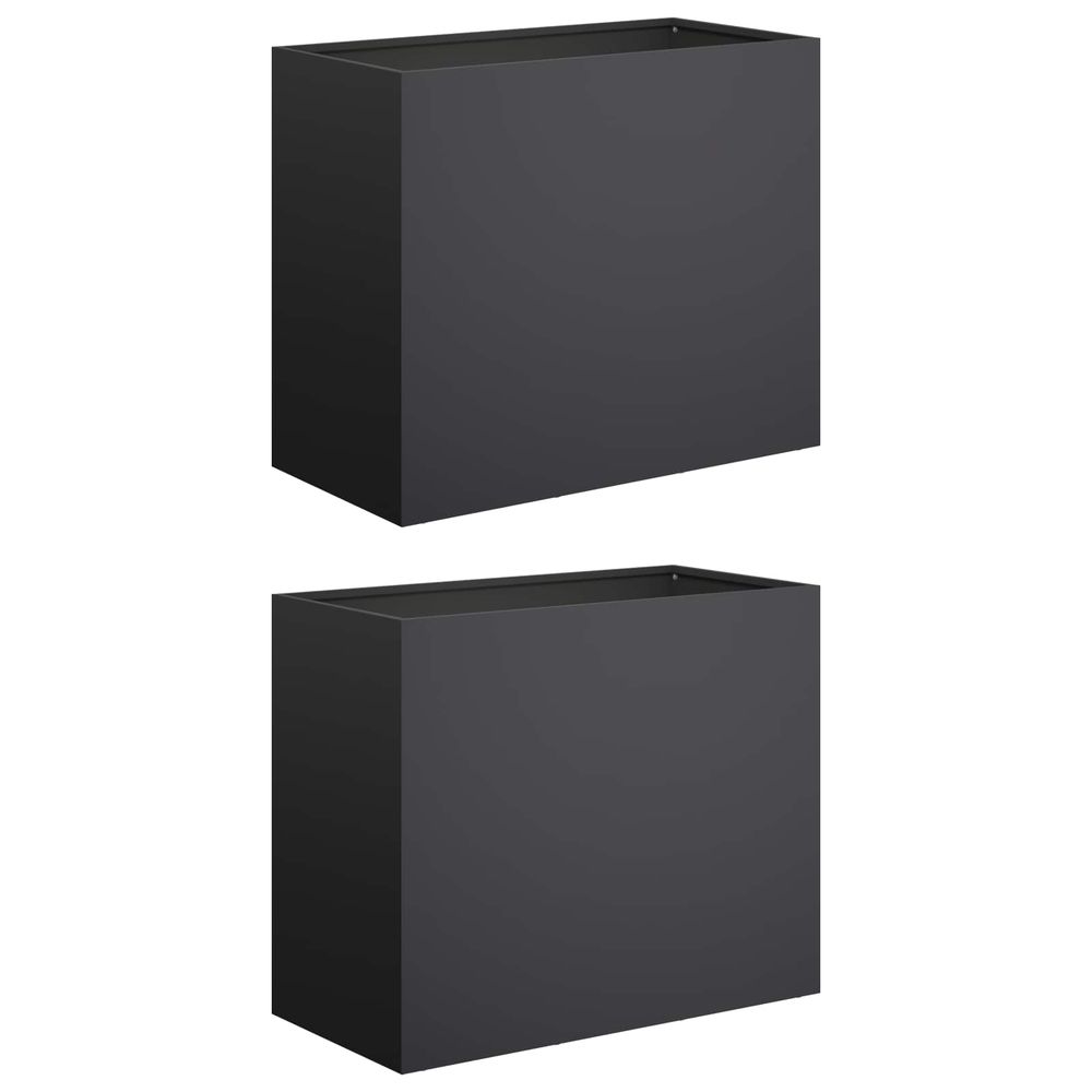 Cache-pot de jardin 2 pc noir 60 x 30 x 40 cm