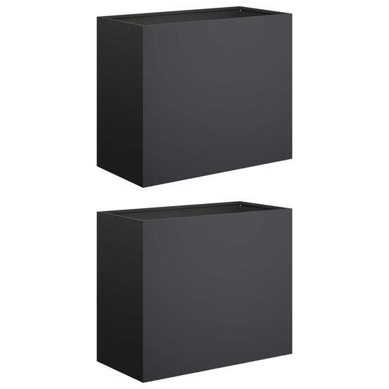 Cache-pot de jardin 2 pc noir 60 x 30 x 40 cm